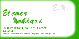 elemer maklari business card