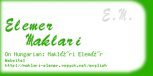 elemer maklari business card